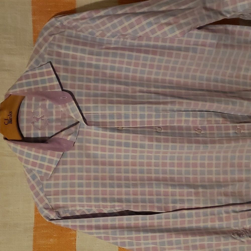 Bugatchi Large Blue/Purple/White Shirt